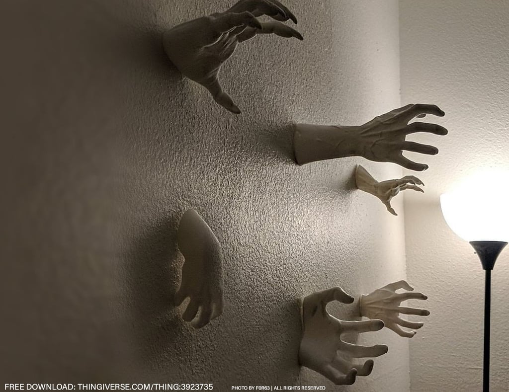 3D printed reaching wall hands